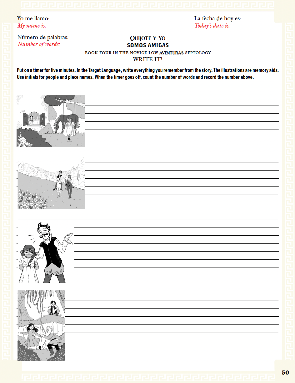 Communication Guide: Quijote y Yo: Somos Amigas, Book Four in the Novice Low "Aventuras" Septology