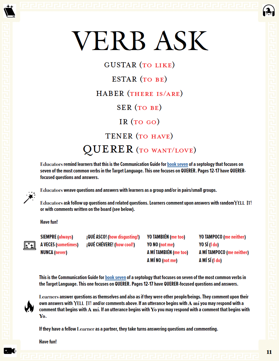 Communication Guide: Quijote y Yo: Queremos Muchas Cosas, Book Seven in the Novice Low "Aventuras" Septology