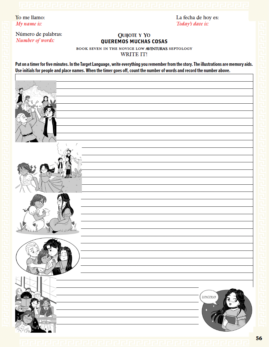 Communication Guide: Quijote y Yo: Queremos Muchas Cosas, Book Seven in the Novice Low "Aventuras" Septology