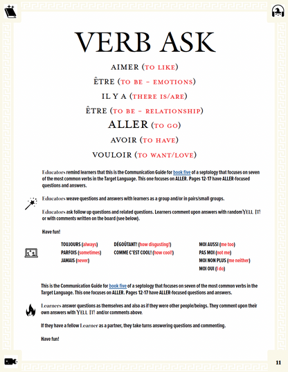 Communication Guide: Quichotte et Moi: Allons à Broadway, Book Five in the Novice Low "Aventures" Septology