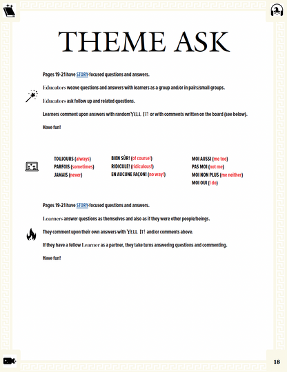 Communication Guide: Quichotte et Moi: Allons à Broadway, Book Five in the Novice Low "Aventures" Septology