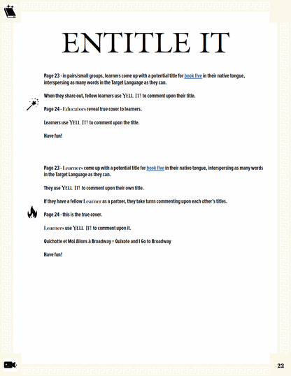 Communication Guide: Quichotte et Moi: Allons à Broadway, Book Five in the Novice Low "Aventures" Septology