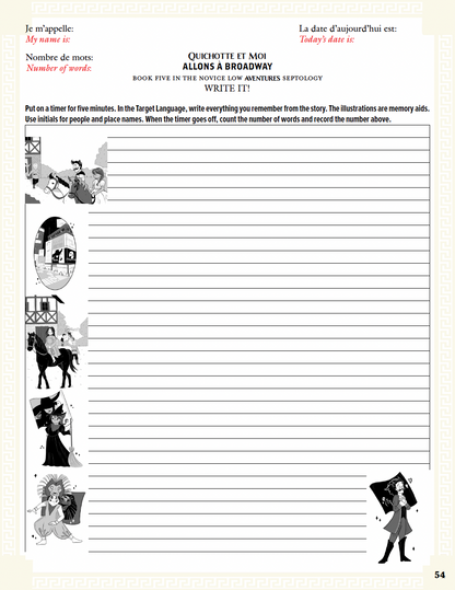 Communication Guide: Quichotte et Moi: Allons à Broadway, Book Five in the Novice Low "Aventures" Septology