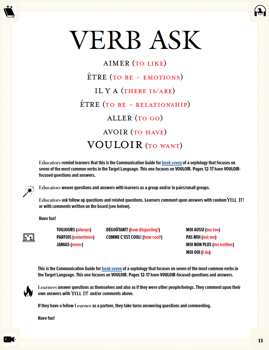 Communication Guide: Quichotte et Moi: Voulons Beaucoup de Choses, Book Seven in the Novice Low "Aventures" Septology